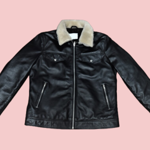 Black Leather Jacket With Fur Collar Mens