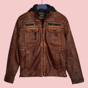 Boys Brown Leather Jacket