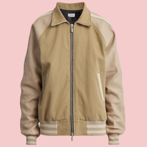 Rhude Boys Twill Leather Bomber Jacket