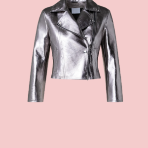 Silver Leather Jacket Womens