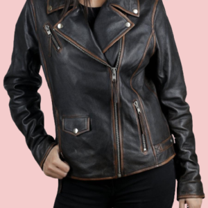 Women's Biker Style Leather Jacket