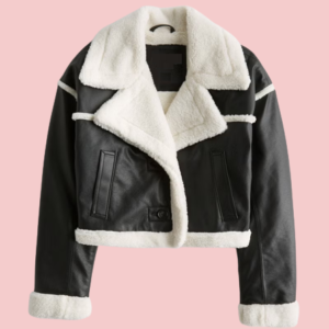 Black Leather Sherpa Jacket