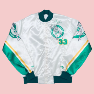 Boston Celtics Larry Bird Fanimation Bomber Satin Jacket