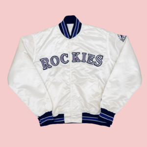 Colorado Rockies 1990s Starter Bomber White Jacket