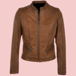 Ladies Brown Leather Jacket