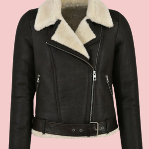 Leather Jacket With Shearling Collar