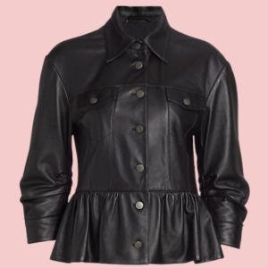 Leather Ruffle Jacket