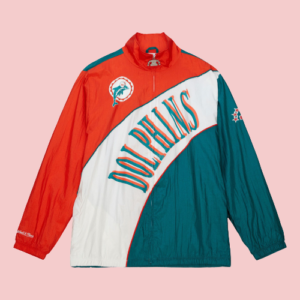 Miami Dolphins Arched Retro Lined Windbreaker Jacket