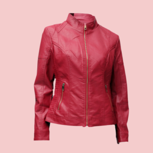 Women Red Leather Jacket