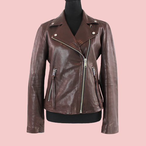 All Saints Brown Leather Jacket - AirBorne Jacket