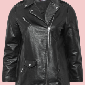 Black Fake Leather Jacket