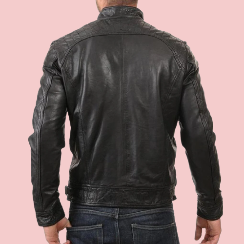 Classic Leather Black Jacket Mens - AirBorne Jacket