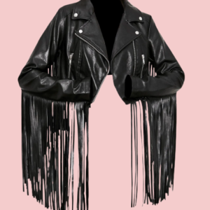 Fringe Black Leather Jacket