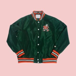 Miami Hurricanes Retro Sebastian Bomber Satin Jacket