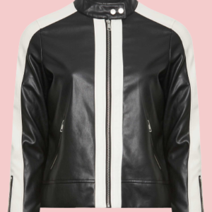 Plus Size Leather Bomber Jacket