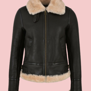 Womens Leather Aviator Jacket