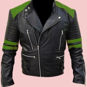 Green And Black Leather Jacket