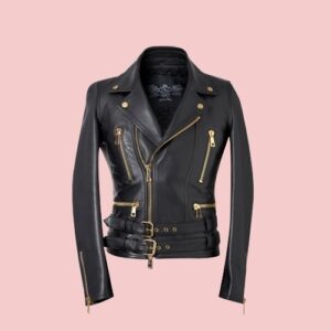 Leather Jacket Gold Zips