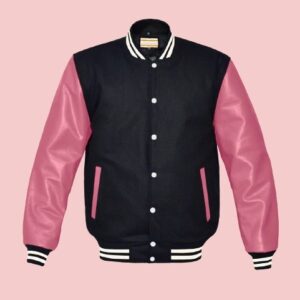 Pink And Black Leather Jacket