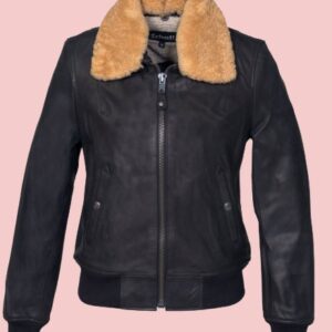 Women Leather Bomber Jacket