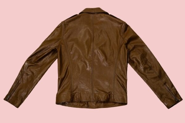 Mens Camel Brown Biker Leather Jacket - Image 2