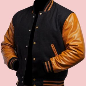 Brown Leather Varsity Jacket