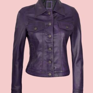 Leather Trucker Jacket Women's