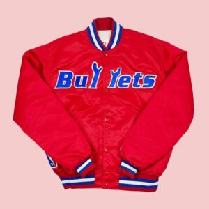 NBA Washington Bullets Red Bomber Satin Jacket