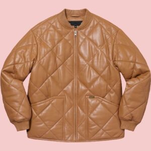 Quilted Sleeve Leather Jacket