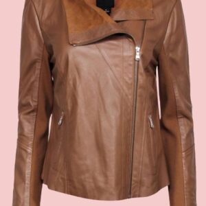 Trouve Draped Leather Jacket