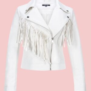 White Leather Jacket Fringe