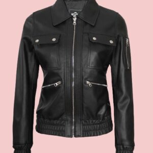 Women's Fitted Black Leather Jacket