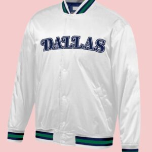 Dallas Mavericks White Lightweight Satin Jacket