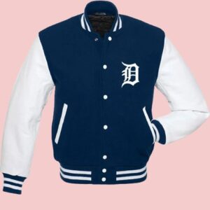Detroit Tigers Blue And White Varsity Jacket