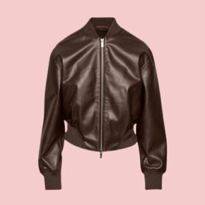 Leather Brown Bomber Jacket Women's