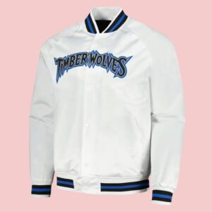 Minnesota Timberwolves Throwback Wordmark White Jacket