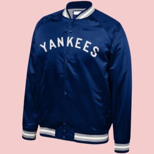New York Yankees Lightweight Navy Blue Satin Jacket