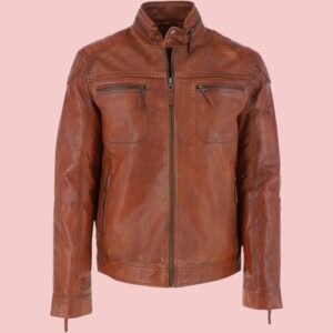 Andriy Veggies Tan Leather Jackets