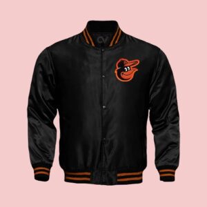 Baltimore Orioles Starter Black Varsity Satin Jacket