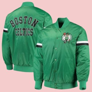 Boston Celtics Green Varsity Bomber Satin Jacket