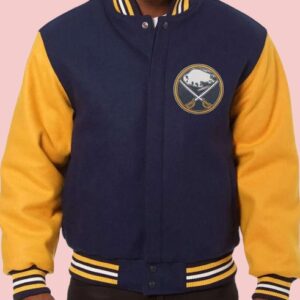 Buffalo Sabres Navy And Yellow Wool Varsity Jacket