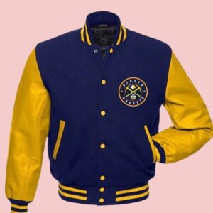 Denver Nuggets Blue And Yellow Varsity Jacket