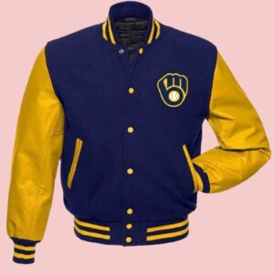 Milwaukee Brewers Blue And Yellow Varsity Jacket