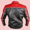 Men's Black And Red Racer Motorcycle Leather Jacket - Image 3