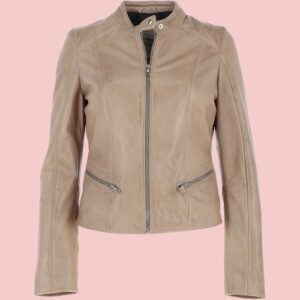 Serefina Ivory Leather Jacket