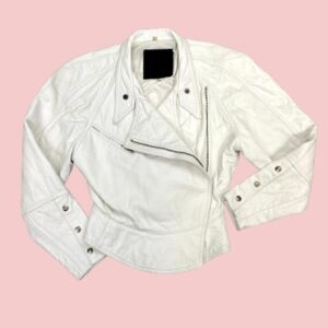 1980s Cropped Butter Soft Leather Jacket Fold Over Front