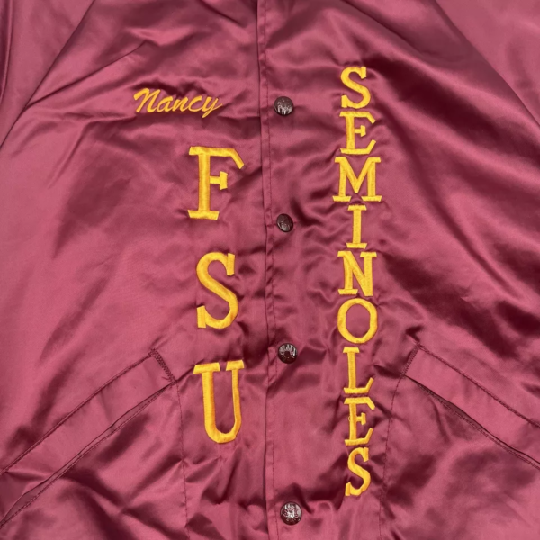 Mens King Louie Florida State Seminoles FSU Garnet Satin Jacket - Image 2
