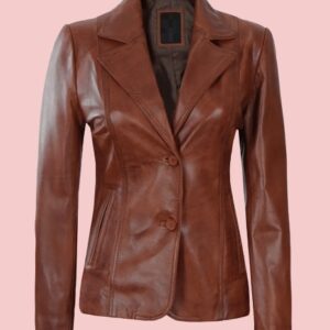 Leather Blazer Jacket Womens