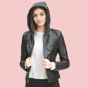 Leather Jacket Women With Hood