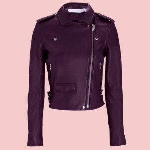 Big Sky S03 Jenny Hoyt Plum Leather Jacket